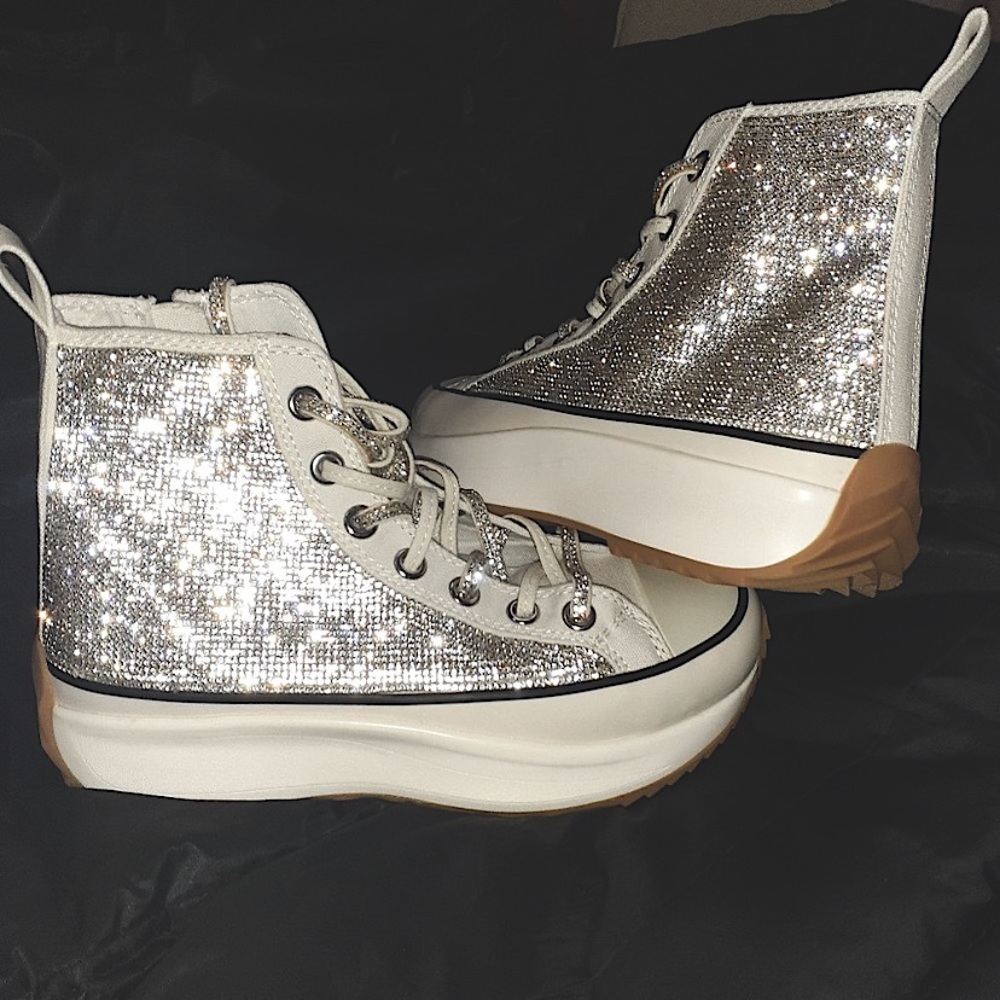 Steve Madden rinestone hightop shoes